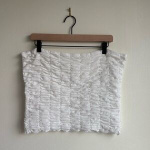 Anthropologie White Smocked Tube Top | Size XL NWOT